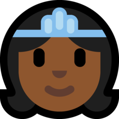 How Princess: Medium-Dark Skin Tone emoji looks on Microsoft.