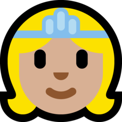 How Princess: Medium-Light Skin Tone emoji looks on Microsoft.