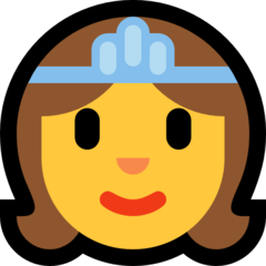 How Princess emoji looks on Microsoft.