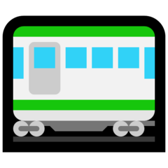 How Railway Car emoji looks on Microsoft.