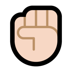 How Raised Fist: Light Skin Tone emoji looks on Microsoft.