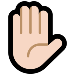 How Raised Hand: Light Skin Tone emoji looks on Microsoft.