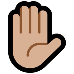 How Raised Hand: Medium-Light Skin Tone emoji looks on Microsoft.