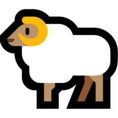 How Ram emoji looks on Microsoft.