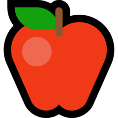 How Red Apple emoji looks on Microsoft.