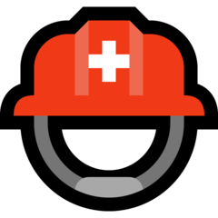 How Rescue Worker’s Helmet emoji looks on Microsoft.