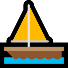 How Sailboat emoji looks on Microsoft.