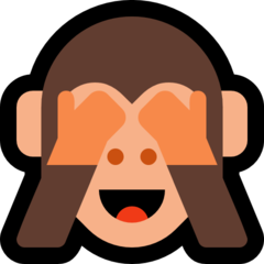 How See-No-Evil Monkey emoji looks on Microsoft.