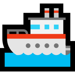 How Ship emoji looks on Microsoft.