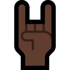 How Sign of the Horns: Dark Skin Tone emoji looks on Microsoft.