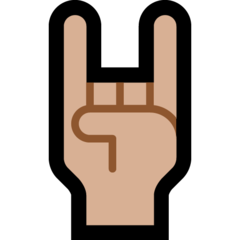 How Sign of the Horns: Medium-Light Skin Tone emoji looks on Microsoft.