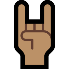 How Sign of the Horns: Medium Skin Tone emoji looks on Microsoft.