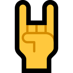 How Sign of the Horns emoji looks on Microsoft.