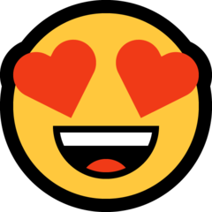 How Smiling Face with Heart-Eyes emoji looks on Microsoft.