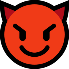 How Smiling Face with Horns emoji looks on Microsoft.