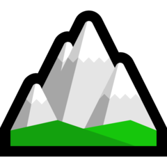 How Snow-Capped Mountain emoji looks on Microsoft.