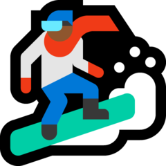 How Snowboarder: Medium-Dark Skin Tone emoji looks on Microsoft.