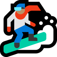 A quoi ressemblent les emoji Snowboardeur: peau légèrement mate sur Microsoft.