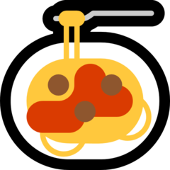 Hur Spagetti emoji ser ut på Microsoft.