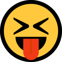 How Squinting Face with Tongue emoji looks on Microsoft.