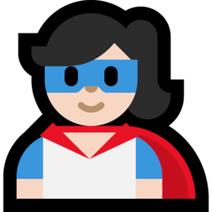 Wie Superheld(in): helle Hautfarbe Emoji auf Microsoft aussieht.