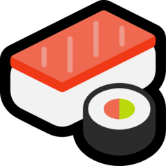 How Sushi emoji looks on Microsoft.