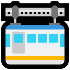 How Suspension Railway emoji looks on Microsoft.