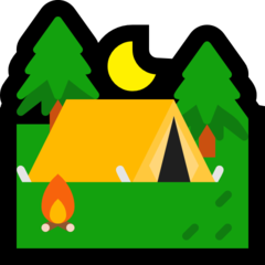 How Tent emoji looks on Microsoft.