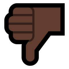 How Thumbs Down: Dark Skin Tone emoji looks on Microsoft.