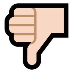 How Thumbs Down: Light Skin Tone emoji looks on Microsoft.