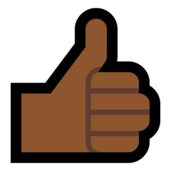 How Thumbs Up: Medium-Dark Skin Tone emoji looks on Microsoft.