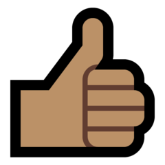 How Thumbs Up: Medium Skin Tone emoji looks on Microsoft.