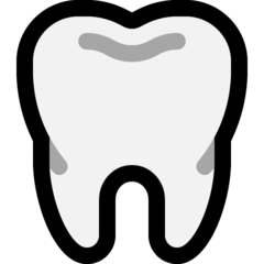 How Tooth emoji looks on Microsoft.