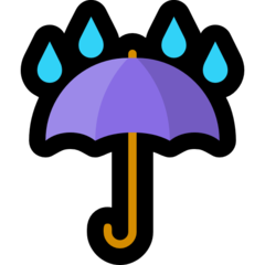 Como o emoji do Sombrinha na chuva é exibido no Microsoft.