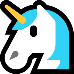 How Unicorn emoji looks on Microsoft.