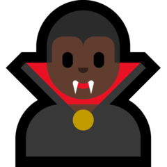 How Vampire: Dark Skin Tone emoji looks on Microsoft.