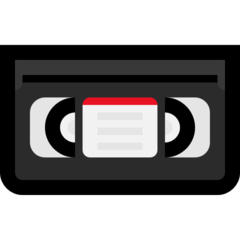 How Videocassette emoji looks on Microsoft.