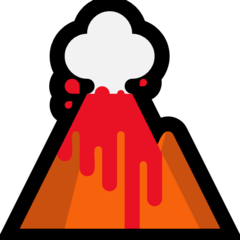 How Volcano emoji looks on Microsoft.