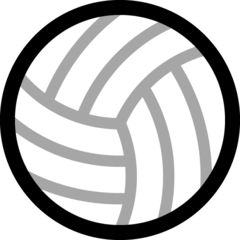 Hvordan Volleyball emoji ser ud på Microsoft.