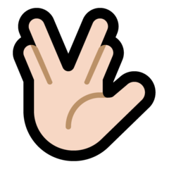 How Vulcan Salute: Light Skin Tone emoji looks on Microsoft.