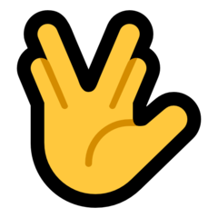 How Vulcan Salute emoji looks on Microsoft.