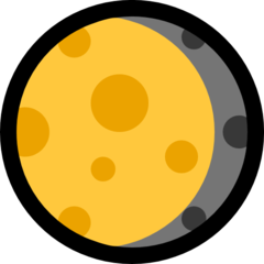 How Waning Gibbous Moon emoji looks on Microsoft.