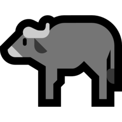 How Water Buffalo emoji looks on Microsoft.