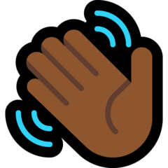 How Waving Hand: Medium-Dark Skin Tone emoji looks on Microsoft.