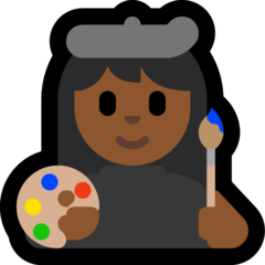 How Woman Artist: Medium-Dark Skin Tone emoji looks on Microsoft.