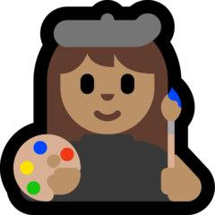 How Woman Artist: Medium Skin Tone emoji looks on Microsoft.