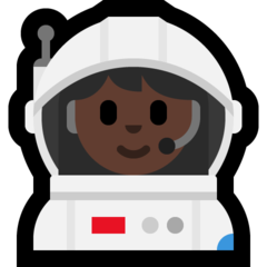 A quoi ressemblent les emoji Astronaute femme: peau foncée sur Microsoft.