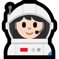 Bagaimana Antariksawan wanita: warna kulit cerah emoji terlihat di Microsoft.