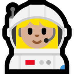 How Woman Astronaut: Medium-Light Skin Tone emoji looks on Microsoft.