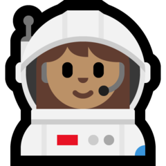 Hur Kvinnlig astronaut: mellanfärgad hy emoji ser ut på Microsoft.